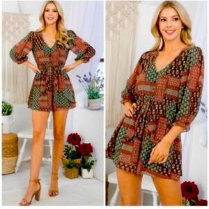 Boho romper NWT L